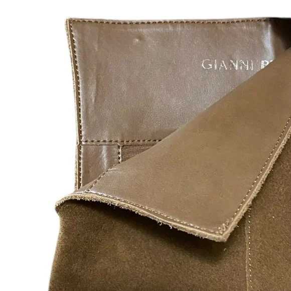 Gianni Bini Over The Knee Graham Cracker Brown Oiled Suede 3in Heel Boots Size 5